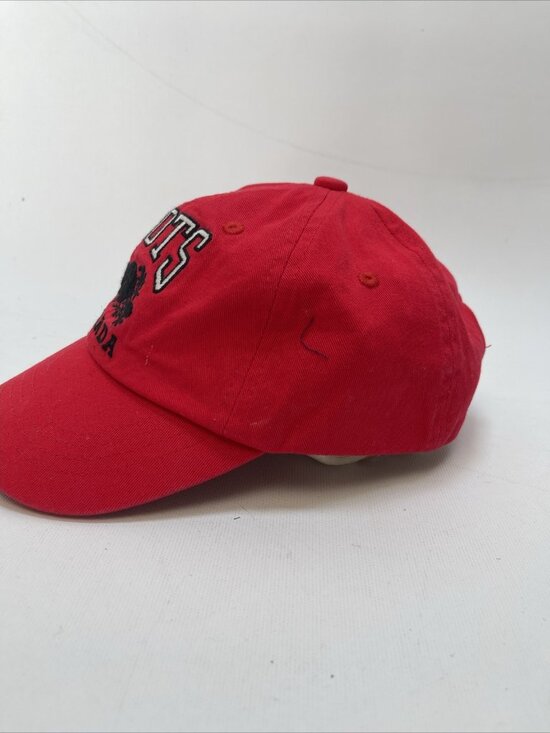 Y2K Roots Canada Beaver Logo Cap Hat Youth Red Adjustable Dad Spell out Logo - Picture 5 of 8